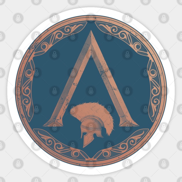 Spartan Shield Sticker by NicGrayTees